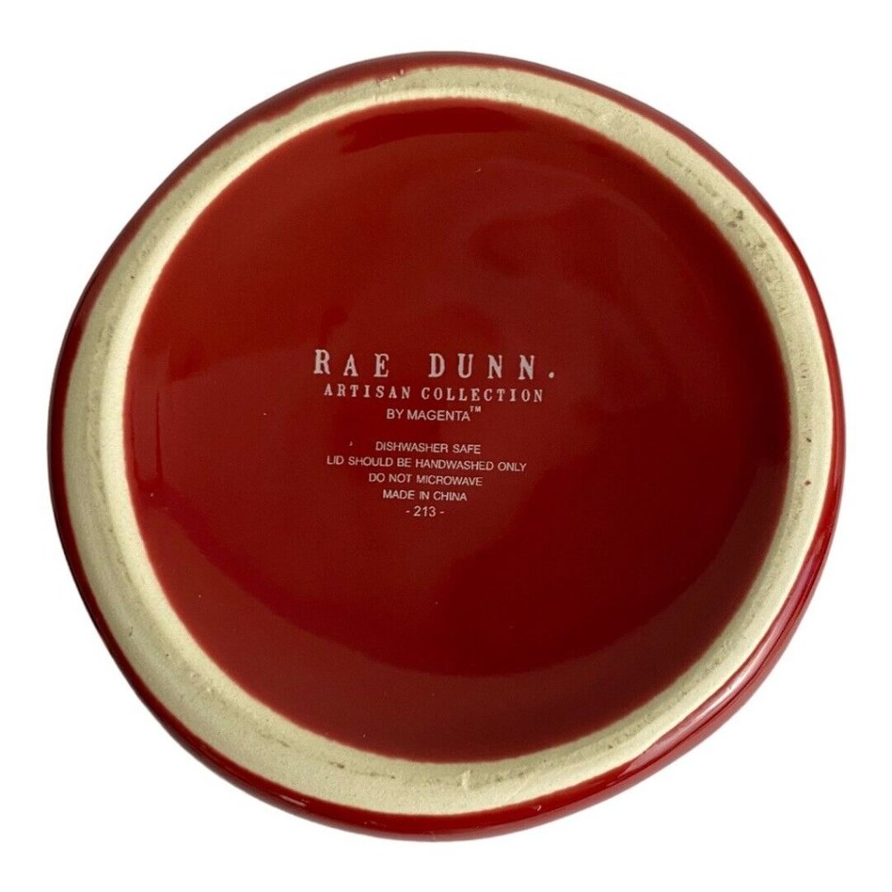 Rae Dunn Camper “Dashing Through The Snow” Canister Jar Topper Red Holiday NEW - Picture 6 of 12
